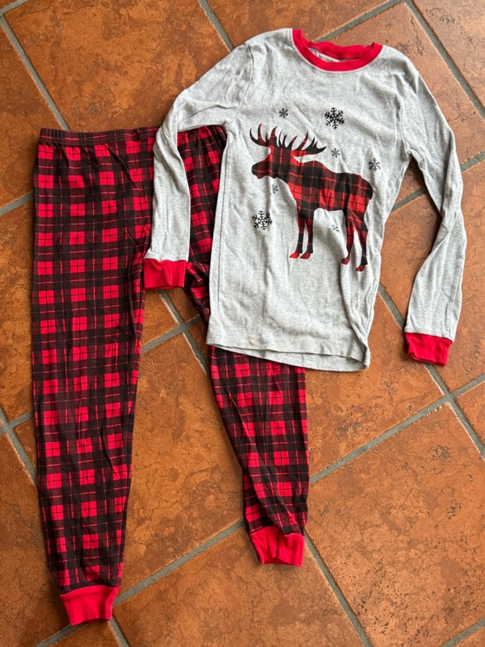 Dolphin and Fish Kids Winter/Christmas Themed Pajama Set, Size 12 Year